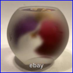 Vintage Art Glass Oversized Paperweight 4 James Wilbat Colorful and Unique