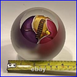 Vintage Art Glass Oversized Paperweight 4 James Wilbat Colorful and Unique