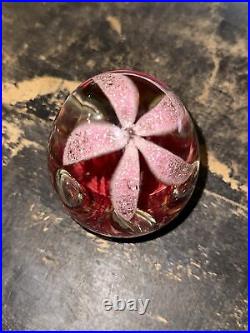 Vintage Art Glass PAPERWEIGHT bubble Design Palm Tree
