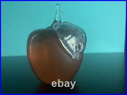 Vintage Art Glass Paperweight Apple Sculpture