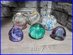 Vintage Art Glass Paperweight Figurine Decor Lot, Caithness Sea Gems CG Etc