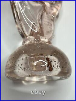 Vintage Art Glass Pink Horse Paperweight Controlled Bubbles 14 RARE? Vhtf
