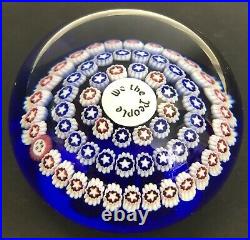 Vintage Baccarat France 1987 WE THE PEOPLE Millefiori Art Glass Paperweight