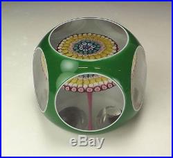 Vintage Baccarat French Glass Facet Cut Millifiori Paperweight Ltd Edition