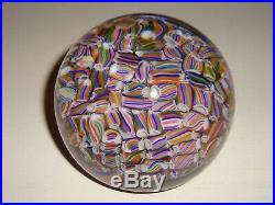 Vintage Baccarat Millefiori French Art Glass 2.75 Paperweight Signed