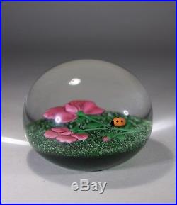 Vintage Baccarat Paperweight Limited Edition 13/200 1985 Ladybird & Flowers