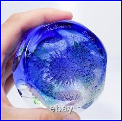 Vintage CAITHNESS Scotland Art Glass Protea Paperweight in Box & Paperwork