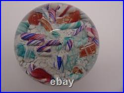 Vintage Ed Rithner Scrambled Sparkling Candy Cane Pieces Art Glass Paperweight