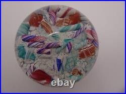 Vintage Ed Rithner Scrambled Sparkling Candy Cane Pieces Art Glass Paperweight