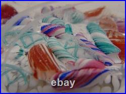 Vintage Ed Rithner Scrambled Sparkling Candy Cane Pieces Art Glass Paperweight