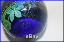 Vintage Ed Seaira Orient and Flume Iridescent Floral Bouquet Paperweight 1981