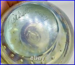 Vintage Eickholt Art Glass Paperweight Iridescent Egg Signed 2001