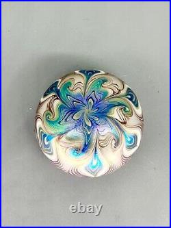 Vintage Exquisite Vandermark Art Glass Pulled Feather Paperweight -Signed