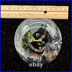 Vintage Extra Large Glass Paperweight Multicolor Round Sphere Bullicante 5T 5W