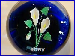 Vintage FRANCIS WHITTEMORE Glass Lampwork Calla Lily Paperweight