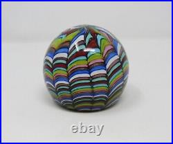 Vintage Fratelli Toso Paperweight Rainbow Ribbons