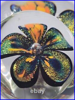 Vintage GLASS EYE STUDIO GES 2003 PAPERWEIGHT DICHROIC FLOWER RARE EXCELLENT 29