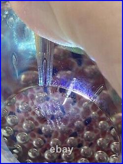 Vintage Glass Eye Studio Iridescent Sphere Art Glass Paperweight Bubbles GES 96