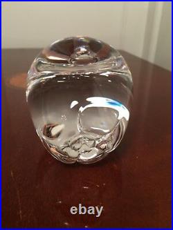 Vintage Hand-Signed STEUBEN APPLE 4 Crystal Glass Paperweight Figurine #7874 1A