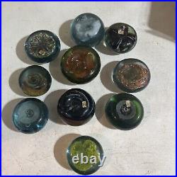 Vintage Hecho En Mexico Paperweight Hand Blown Art Glass Multicolor Lot Of 10