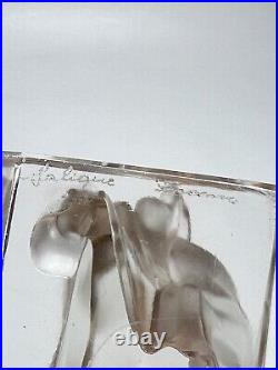 Vintage Lalique Frosted Art Glass American Buffalo Bison Bull Paperweight Signed