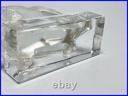 Vintage Lalique Frosted Art Glass American Buffalo Bison Bull Paperweight Signed