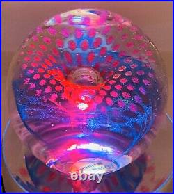 Vintage Limited Edition Numbered CAITH NESS Art Glass Neon Bubble Paperweight
