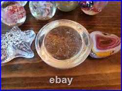 Vintage Lot Of 12 Art Glass Paperweights