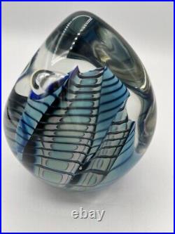 Vintage MCM Robert Eickholt Art Glass Paperweight 1990 signed by artist