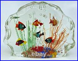 Vintage MURANO ART GLASS Fish Aquarium Tank Sculpture Barbini Cenedese ITALY