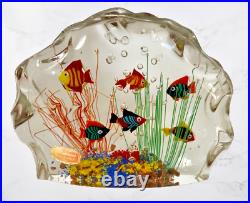 Vintage MURANO ART GLASS Fish Aquarium Tank Sculpture Barbini Cenedese ITALY