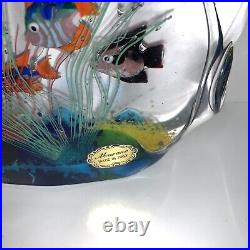 Vintage MURANO ART GLASS Fish Aquarium Tank Sculpture Clam Shell ITALY