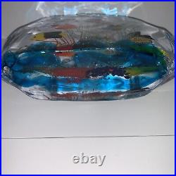 Vintage MURANO ART GLASS Fish Aquarium Tank Sculpture Clam Shell ITALY