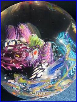 Vintage Mark Eckstrand Art Glass Paperweight Ocean Seascape 1995 ME