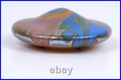 Vintage Maytime Hand Blown Swirl Art Glass Round Paperweight Multicolor 3