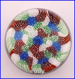 Vintage Millefiore Murano Italy Studio Art Glass Miniature Paperweight Mint