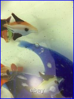 Vintage Murano Art Glass Fish Aquarium 6.5 Tall 7 Wide 5 Lb