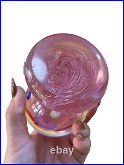 Vintage Murano Fratelli Toso Millefiori Pink Cannes Paperweight