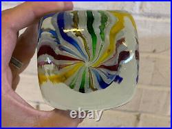 Vintage Murano Glass Square / Dice Form Latticino Glass Paperweight