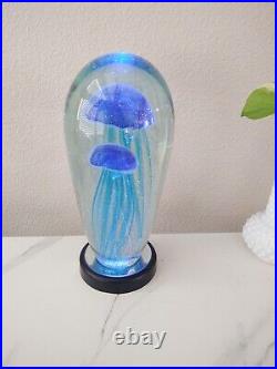 Vintage Murano Jellyfish Aquarium Art Glass Paperweight Large Ocean Sculpture
