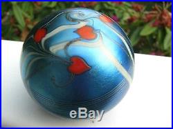 Vintage ORIENT AND FLUME HANGING RED HEART/VINES PAPERWEIGHT Aqua Blue, 3,1976