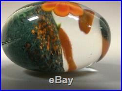 Vintage Orient and Flume Art Glass Scott Beyers Poppy Aventurine Paperweight