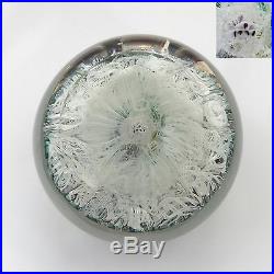 Vintage Perthshire LE 1971B garlanded pansy glass paperweight / presse papiers