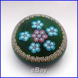 Vintage Perthshire LE 1975C signed millefiori glass paperweight / presse papiers