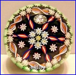 Vintage Perthshire Millefiori Paperweight Patriotic Red White Blue Twists P Cane