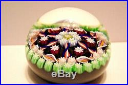 Vintage Perthshire Millefiori Paperweight Patriotic Red White Blue Twists P Cane