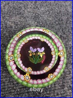 Vintage Perthshire flower millefiori glass paperweight