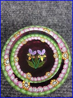 Vintage Perthshire flower millefiori glass paperweight
