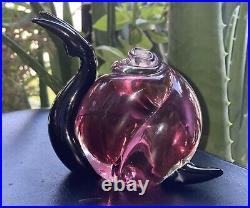 Vintage Purple Art Glass Snail Figurine Paperweight