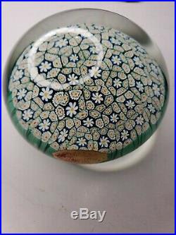 Vintage Quality Art Glass- Murano Paperweight- Closepack Millefiori Canes